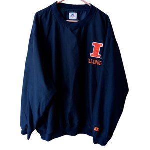 University of Illinois Illini Pullover Windbreaker Jacket Russell Athletic XXL